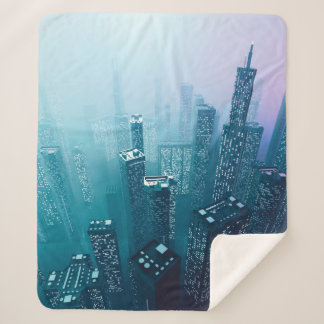 Couverture Sherpa Future ville centre-ville avec gratte-ciel en cybe