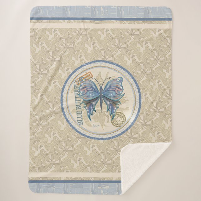 Couverture Sherpa G Bureau de création papillon Toece Blanket (Devant)