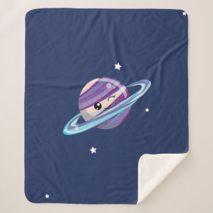 Couverture Sherpa Galaxie mignonne de Saturn de planète de l'espace