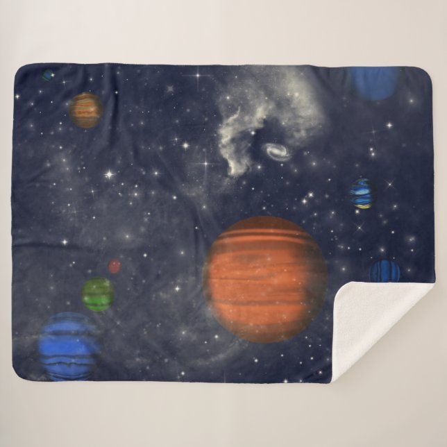 Couverture Sherpa Galaxies avec étoiles et planètes dans l'espace (Devant (Horizontal))