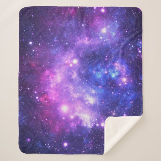 Couverture Sherpa Galaxy cosmos motif scrapbooking (Devant)