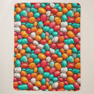 Couverture Sherpa Galets de mer colorés