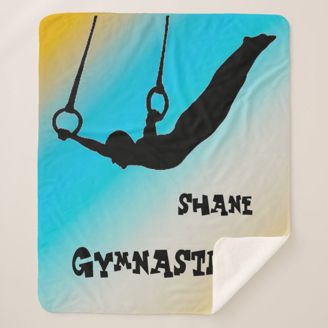 Couverture Sherpa Garçons Gymnastique Anneaux Gradient (Devant)