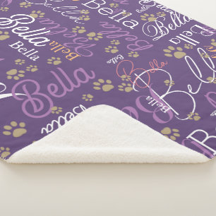 Couverture Sherpa garder le chien chaud personnalisé purplish