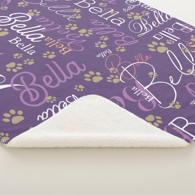Couverture Sherpa garder le chien chaud personnalisé purplish (3/4)