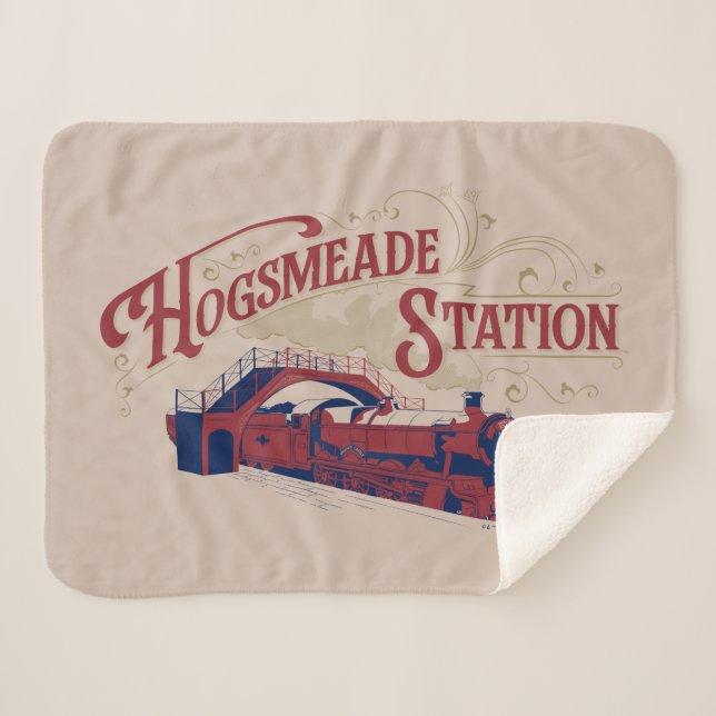Couverture Sherpa Gare de HOGSMEADE Graphique Vintage (Devant (Horizontal))
