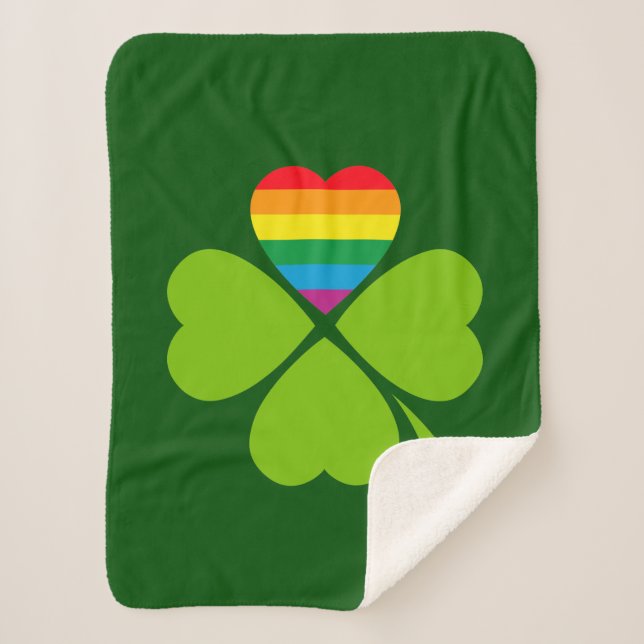 Couverture Sherpa Gay Lucky Clover (Devant)