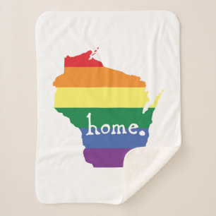 Couverture Sherpa Gay pride du Wisconsin Carte de la maison