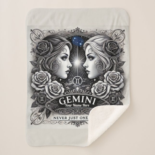 Couverture Sherpa Gemini "Jamais Une Seule Chose" Sherpa Blanket (Devant)