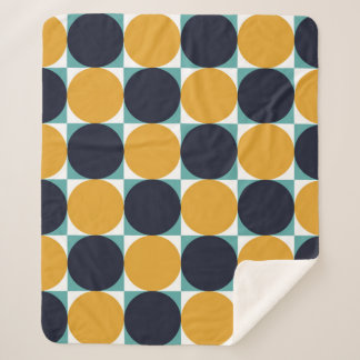 Couverture Sherpa Géométrie colorée vintage : motif circulaire.