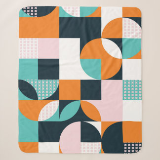 Couverture Sherpa Géométrique Abstraite : Effet 3D coloré.