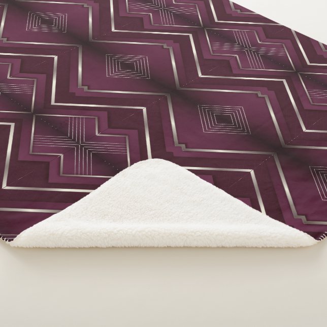 Couverture Sherpa Géométrique Bordeaux (3/4)