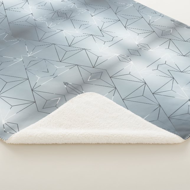 Couverture Sherpa Géométrique Grise (3/4)
