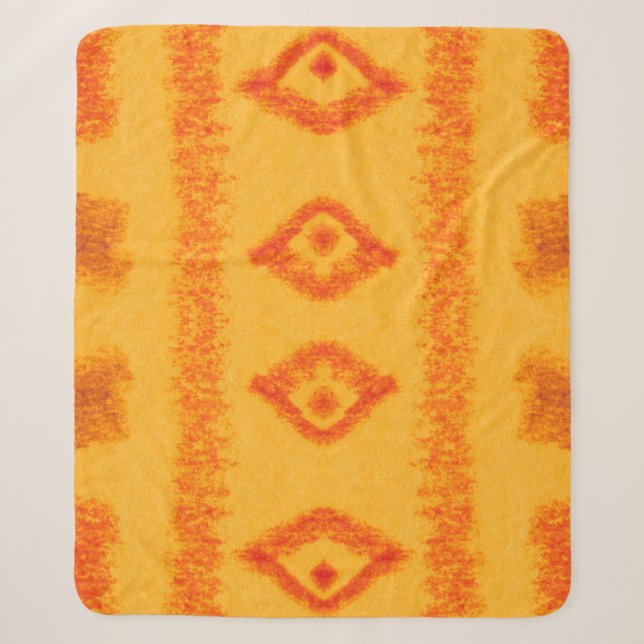 Couverture Sherpa Géométrique Stylé Bleu et Vert Ethinc Motif De (Devant)
