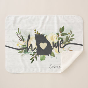 Couverture Sherpa Georgia State Personnalisé Votre Maison Ville Rust