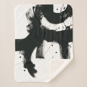 Couverture Sherpa Geste d'onyx - courses noires de peinture