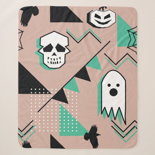 Couverture Sherpa Ghost pattern,halloween theme seamless pattern wit (Devant)