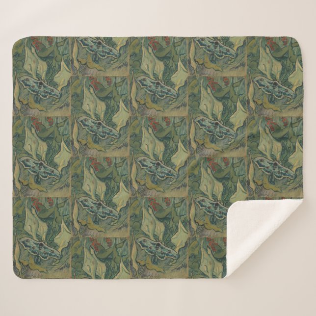 Couverture Sherpa Giant Peacock Moth (1889) par Vincent van Gogh (Devant (Horizontal))