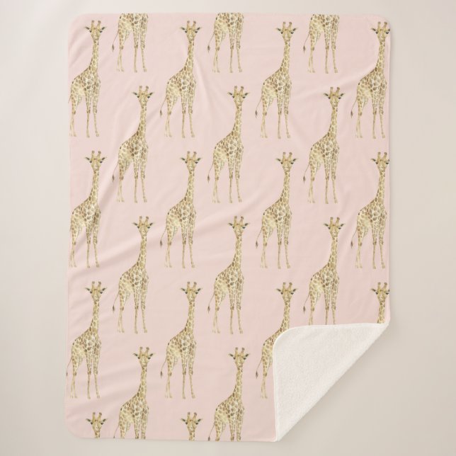 Couverture Sherpa Giraffes mignonnes de Pêche à Brosse (Devant)