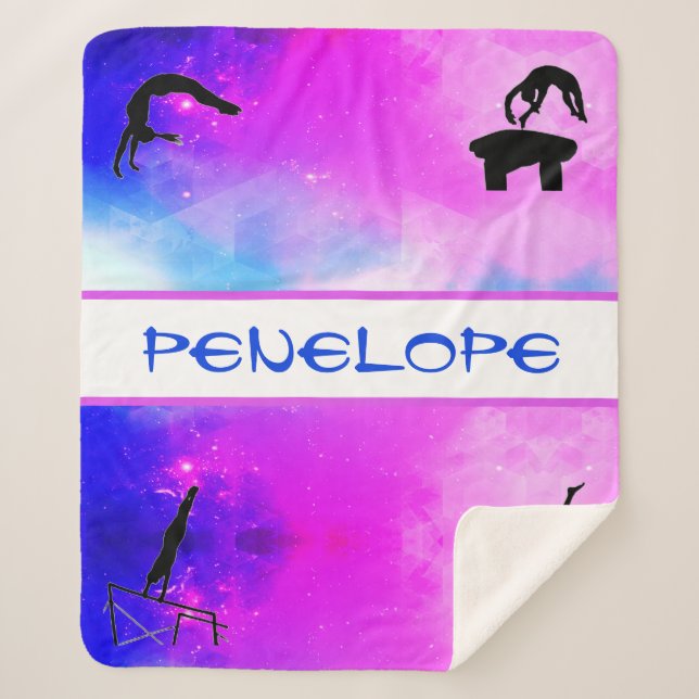 Couverture Sherpa Girls Gymnastique Événements Abstrait Sherpa Blank (Devant)