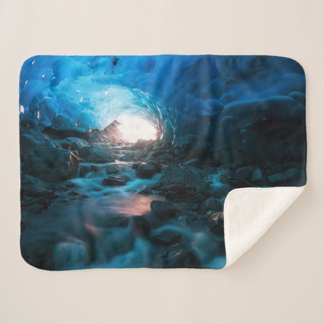 Couverture Sherpa Glace et neige | Glacier Mendenhall, Juneau, Alask (Devant (Horizontal))