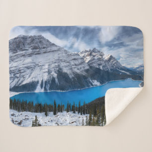 Couverture Sherpa Glace et neige Lac Peyto, Rocheuses canadiennes