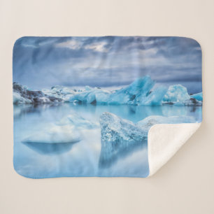 Couverture Sherpa Glace et neige Lagune Jokulsarlon, Islande