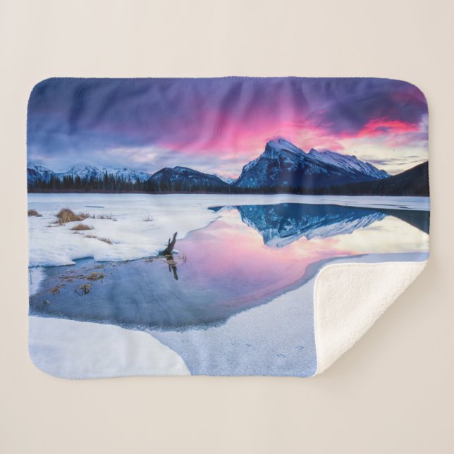 Couverture Sherpa Glace et neige | Mt. Rundle, Canada (Devant (Horizontal))