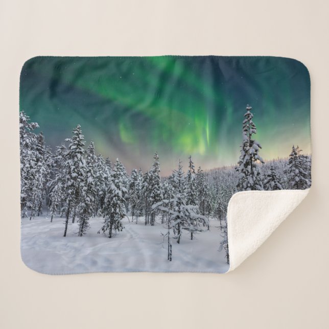 Couverture Sherpa Glace et neige | Paysage d'hiver, Finlande (Devant (Horizontal))