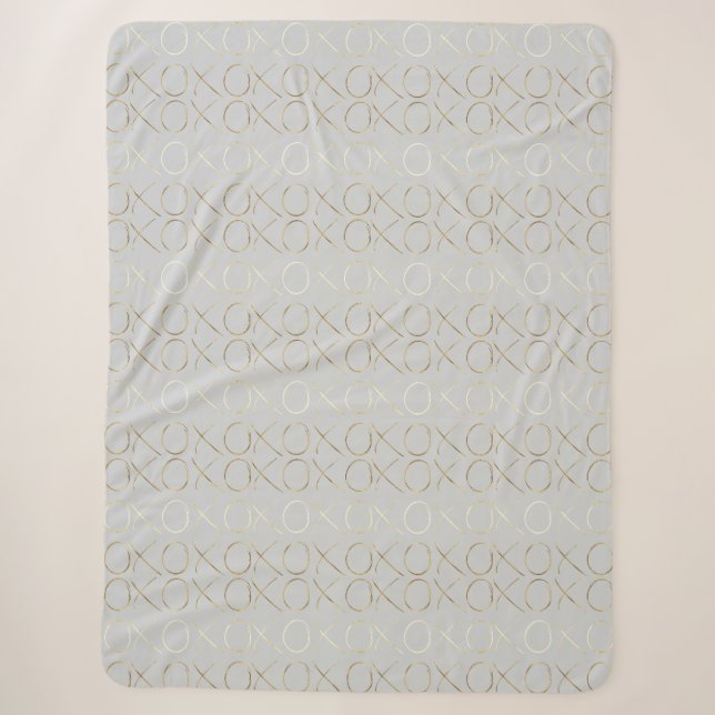 Couverture Sherpa Glam en or gris XOXO (Devant)