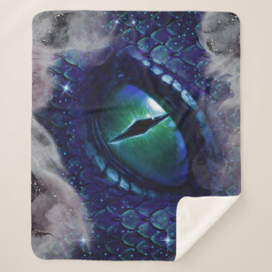 Couverture Sherpa Glam Enk Gothique Bleu Dragon Médiéval
