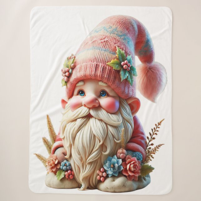 Couverture Sherpa Gnome en fleurs  (Devant)