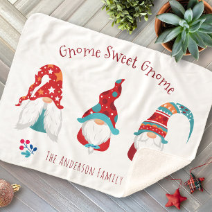 Couverture Sherpa Gnome Sweet Gnome Cute Simple Vacances Elf Moderne
