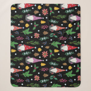 Couverture Sherpa Gnomes de Noël : Festive Motif sans couture