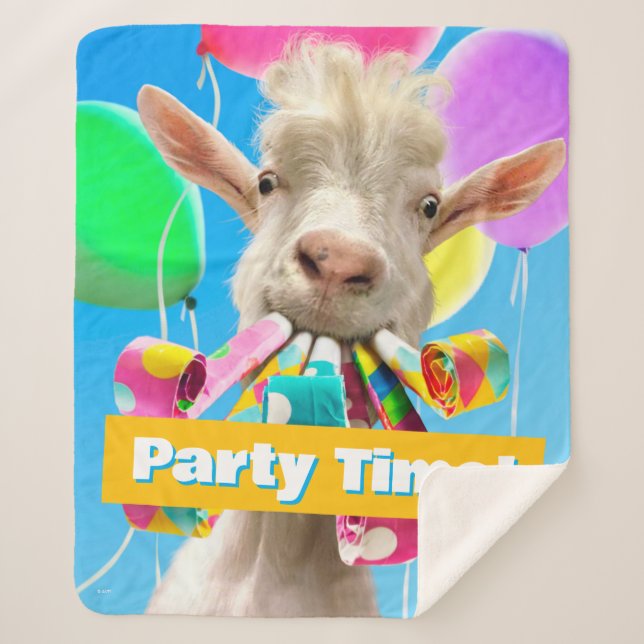Couverture Sherpa Goat with Party Blowers (Devant)