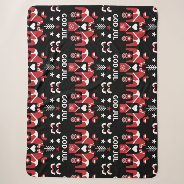 Couverture Sherpa God Jul Swedish Folk Art (Devant)