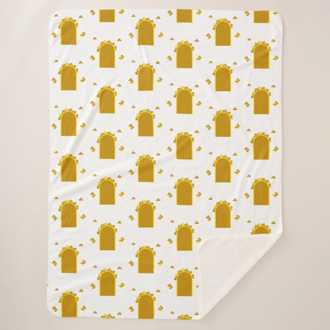 Couverture Sherpa  Golden Archway Portal – Minimalist Abstract (Devant)