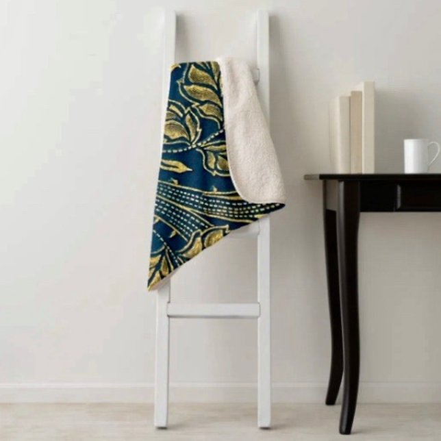 Couverture Sherpa Golden Blossom Elegance  (Créateur téléchargé)