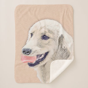 Couverture Sherpa Golden Retriever avec Tennis Ball Peinture Chien A