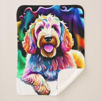 Couverture Sherpa Goldendoodle Happy Dog Collection Sherpa Blanket