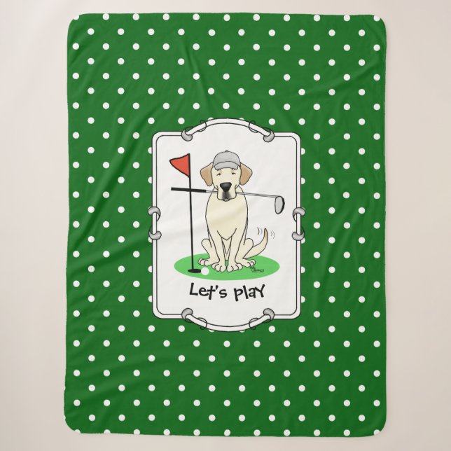 Couverture Sherpa Golf Golfing Yellow Lab Labrador Retriever Chien (Devant)