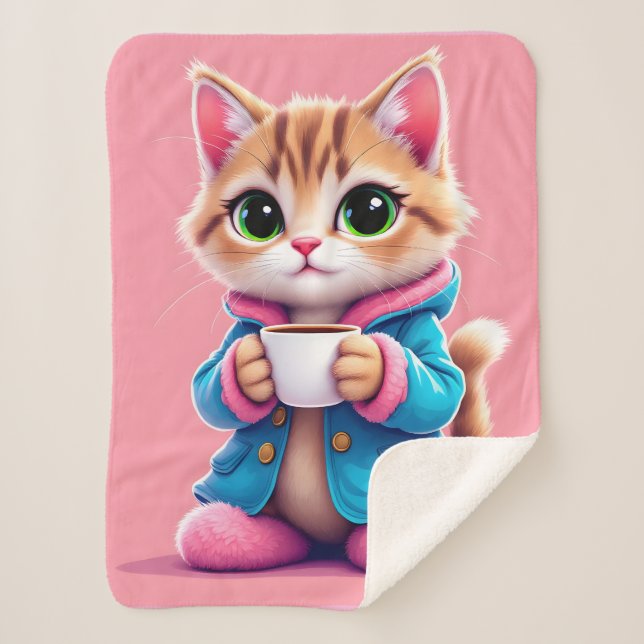 Couverture Sherpa Good Morning Kitten (Devant)