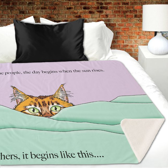 Couverture Sherpa Good Morning Orange Cat Funny (Créateur téléchargé)