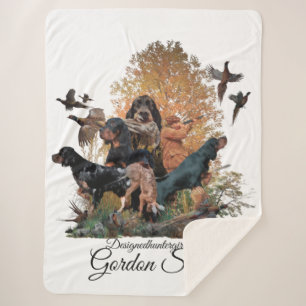 Couverture Sherpa Gordon Setter, saison de chasse Wood Wall Art Coff