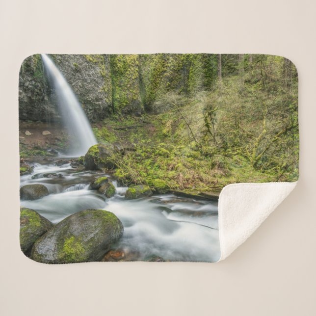 Couverture Sherpa Gorge du fleuve Columbia, chutes Ponytail (Devant (Horizontal))