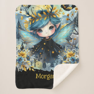 Couverture Sherpa Goth Girl Décor personnalisé cadeau Kawaii Chibi