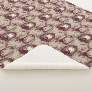 Couverture Sherpa Gothic Love Saint-Valentin Toile De Jouy Bourgogne