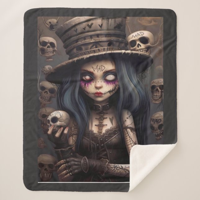 Couverture Sherpa Gothic Steampunk Skull Girl – Dark Fantasy Cozy (Devant)