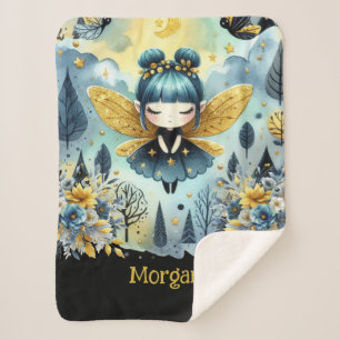 Couverture Sherpa Gothique fille Décor personnalisé Goth Kawaii Chib