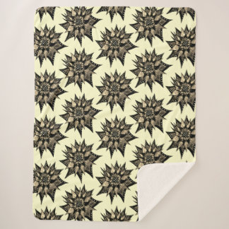 Couverture Sherpa Gothique Sepia Toned Abstraite Flower Motif